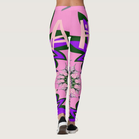 ナイスデイビューティフルベビーダークピンクフローラシェードアート レギンス (裏面)