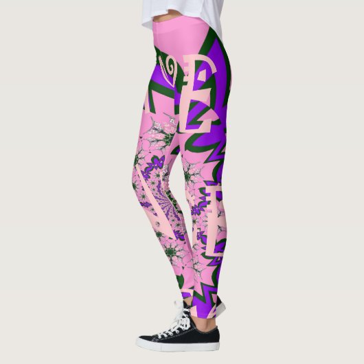 ナイスデイビューティフルベビーダークピンクフローラシェードアート レギンス (左)