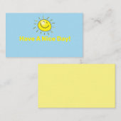 ナイスデイ引用文シンプルハッピーサン顔 名刺 (正面/裏面)