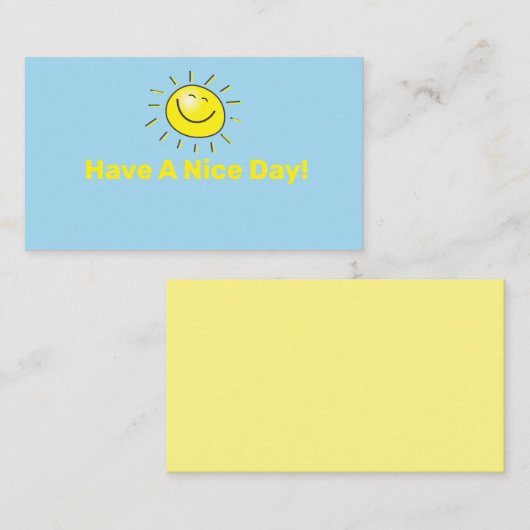 ナイスデイ引用文シンプルハッピーサン顔 名刺 (正面/裏面)