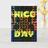 ナイスデイ用グリーティングカードの垂直テンプレート カード (黄色い花)