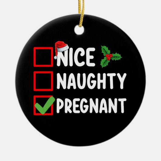 ナイストゥー 妊娠中 クリスマス リスト 妊娠 セラミックオーナメント (正面)