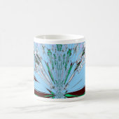 ナイスビューティフルアクアブルー素晴らしいフローラモチーフアート コーヒーマグカップ (中央)