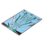 ナイスビューティフルアクアブルー素晴らしいフローラモチーフアート ノートブック (左側)