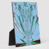 ナイスビューティフルアクアブルー素晴らしいフローラモチーフアート フォトプラーク (側面)