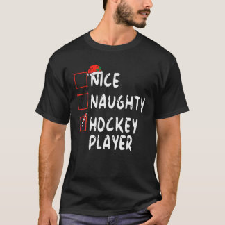 ナイスホッケーいけなプレーヤークリスマスサンタハットボーイ Tシャツ