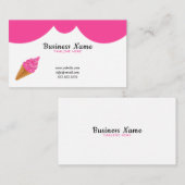 ナイスホワイトアンドピンクのスプリンクルズアイスクリームショップ 名刺 (正面/裏面)