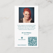 ナイスミーティングユー – Life Coach Companyティール(緑がかった色) 名刺 (裏面)