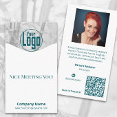 ナイスミーティングユー – Life Coach Companyティール(緑がかった色) 名刺