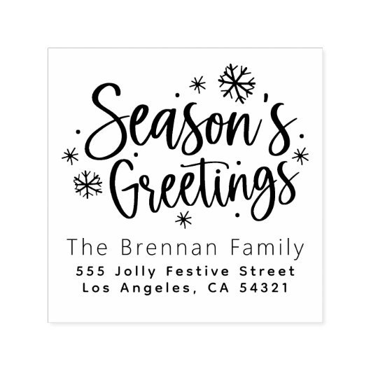 ナイスメリークリスマスファミリーネーム差出人住所 セルフインキングスタンプ (デザイン)