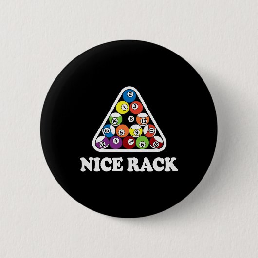 ナイスラックビリヤードTシャツ 缶バッジ (正面)