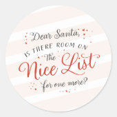 ナイスリストのクリスマス封筒ステッカーとギフトタグ ラウンドシール (正面)