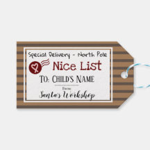 ナイスリストパーソナライズされたサンタメッセージギフトラベル