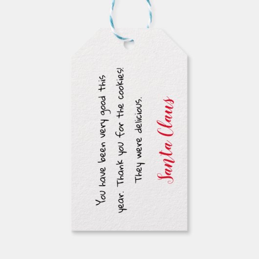 ナイスリストパーソナライズされたサンタメッセージギフトラベル ギフトタグ (裏面)