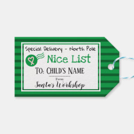 ナイスリストパーソナライズされたサンタメッセージギフトラベル ギフトタグ
