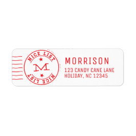 ナイスリストモノグラム赤 ラベル