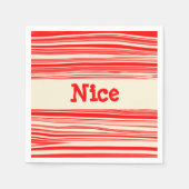 ナイスレッドペパーミントキャンディマーブルストライプ スタンダードカクテルナプキン (正面)