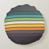 ナイスレトロカラフルストライプのパターン ラウンドクッション (裏面)