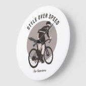 ナイス自転車デザイン-スタイルオーバースピード ラージ壁時計 (傾斜)
