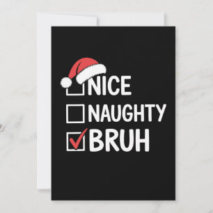 ナイス なughty ブラザー クリスマス サンタハット チェックリスト 招待状