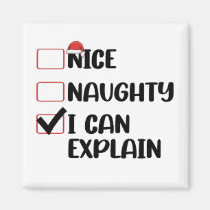 ナイス なughty 僕には説明がある クリスマス リスト サンタ マグネット