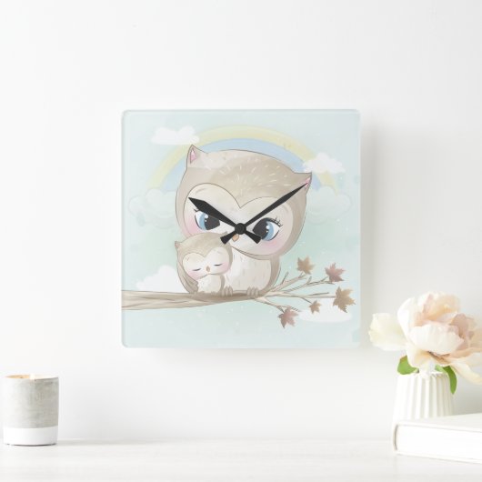 ナイス スクエア壁時計 (ホーム)