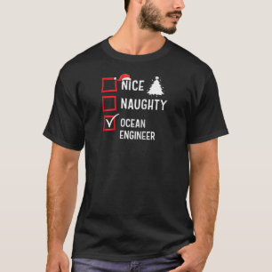 ナイス・ノーティー・オーシャン・エンジニア クリスマス・ホリデー サンタクロース Tシャツ
