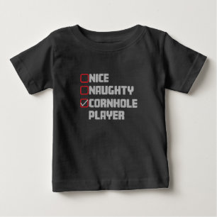 ナイス・ノーティー・コーンホール・プレイヤーリスト・あ ugly クリスマス ベビーTシャツ