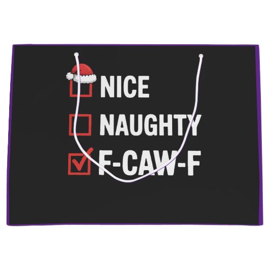 ナイス ノーティー F-Caw-F 楽しいサンタ ノーティー ラージペーパーバッグ (正面)