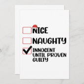 ナイス・ノーティ・イノセント・アンティル・プルービン・ギルティ クリスマス 招待状 (正面/裏面)