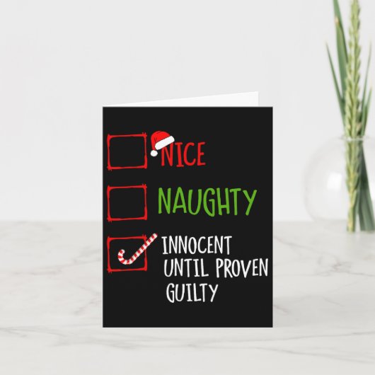 ナイス・ノーティ・インnocent Until Proven Guilty クリスマス カード (正面)