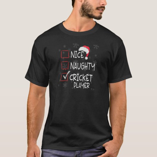 ナイス・ノーティ・クリケット選手リスト クリスマス サンタクロース C Tシャツ (正面)