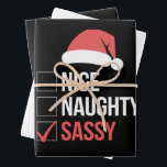 ナイス・ノーティ・サッシー・クリスマス・リスト ラッピングペーパーシート<br><div class="desc">ナイス・ノーティ・サッシー・クリスマス・リスト</div>