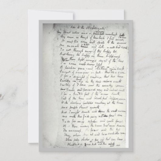 ナイチンゲールに対するケアツの聖歌自筆証書 (正面)