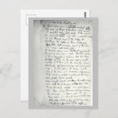 ナイチンゲールに対するケアツの聖歌自筆証書 ポストカード (正面/裏面)