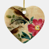 ナイチンゲールを持つシャクヤク セラミックオーナメント (裏面)