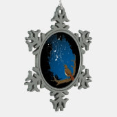 ナイチンゲールソング スノーフレークピューターオーナメント (左)