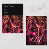 ナイチンゲールバラモノグラム,ピンクブラック金ゴールド 名刺 (正面/裏面)