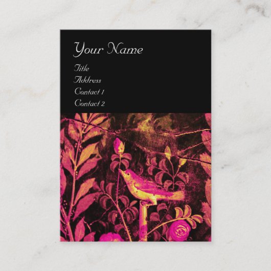 ナイチンゲールバラモノグラム,ピンクブラック金ゴールド 名刺 (正面)