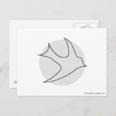 ナイチンゲールポストカード（グレー） ポストカード (正面/裏面)