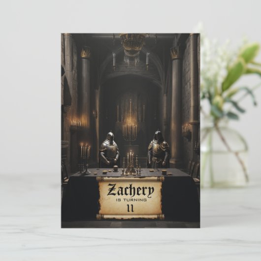 *~*ナイツアーマーAP88城中世誕生日 招待状 (スタンド正面)