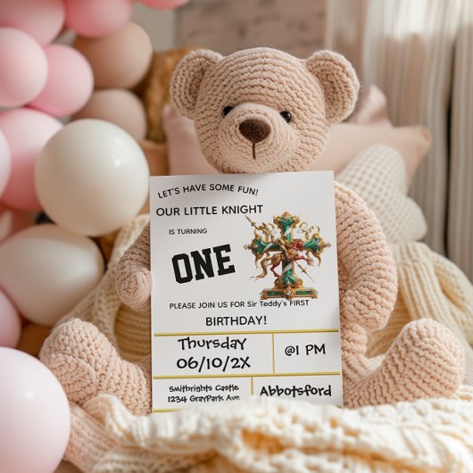 ナイツインアーマーパーティーファースト誕生日 招待状