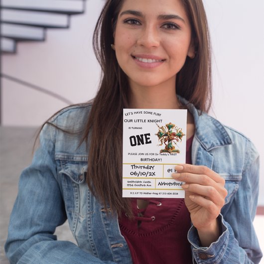 ナイツインアーマーパーティーファースト誕生日 招待状