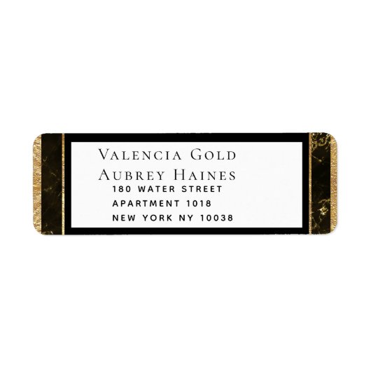 ナイツイングラナイト&金ゴールド結婚ズ差出人住所 ラベル (正面)