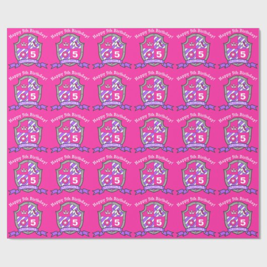 ナイツインシールドガールズ5th誕生日ピンクラップ紙 ラッピングペーパー (フラット)