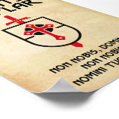 ナイツインテンプルヴィンテージパピルス中世アート ポスター (角)