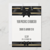 ナイツインブラックサテン&金ゴールドフォーマル招待状 招待状 (正面)