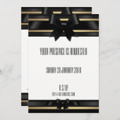 ナイツインブラックサテン&金ゴールドフォーマル招待状 招待状 (正面/裏面)