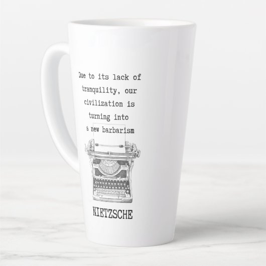 ナイツェによる静謐と野蛮引用文 カフェラテマグ (左アングル)