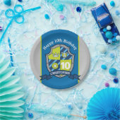 ナイツシールドベア10歳の誕生日カスタムプレート ペーパープレート (パーティー)